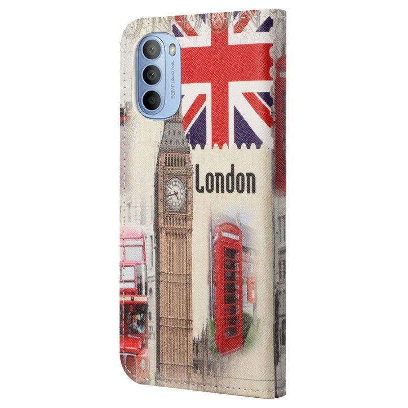 Lederhüllen Für Moto G41 / G31 Londoner Leben