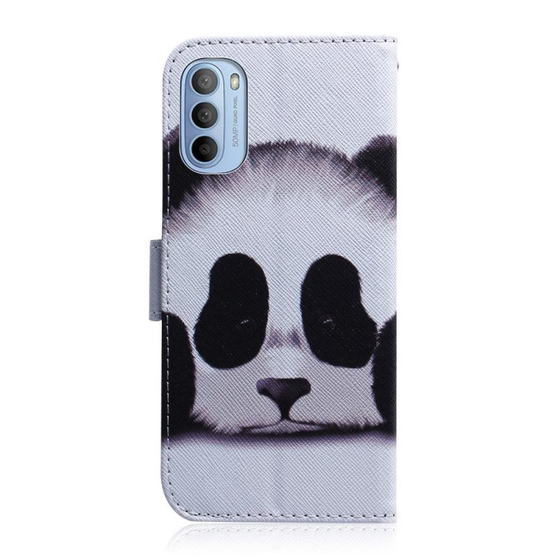 Lederhüllen Für Moto G41 / G31 Panda-gesicht