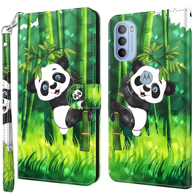 Lederhüllen Für Moto G41 / G31 Panda Und Bambus