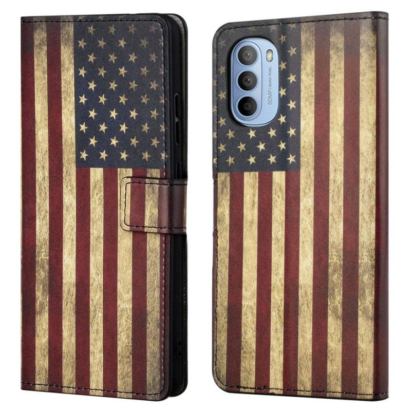 Lederhüllen Für Moto G41 / G31 Us Flagge