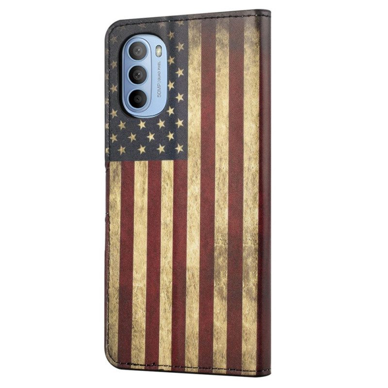 Lederhüllen Für Moto G41 / G31 Us Flagge