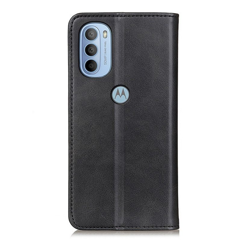 Schutzhülle Für Moto G41 / G31 Flip Case Litschi-spaltleder