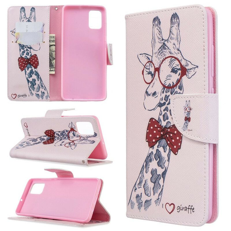 Flip Case Für Samsung Galaxy A51 Kluge Giraffe