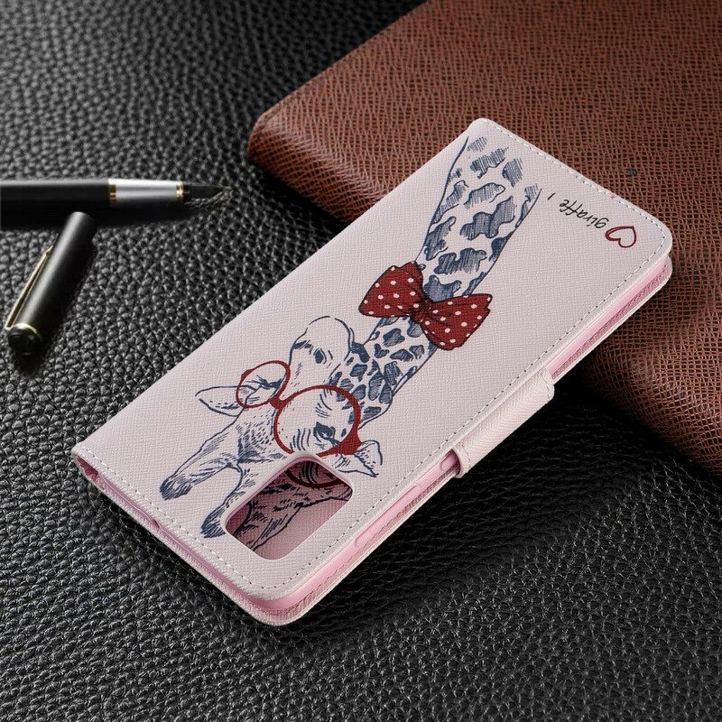 Flip Case Für Samsung Galaxy A51 Kluge Giraffe