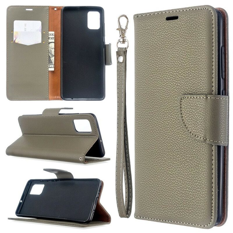 Flip Case Für Samsung Galaxy A51 Flip Case Lychee Rabat Oblique