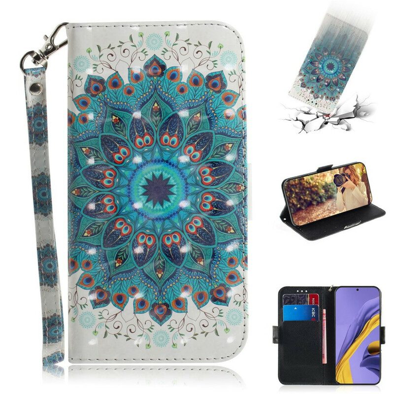 Flip Case Für Samsung Galaxy A51 Mit Kordel Meisterhaftes Mandala Mit Riemen