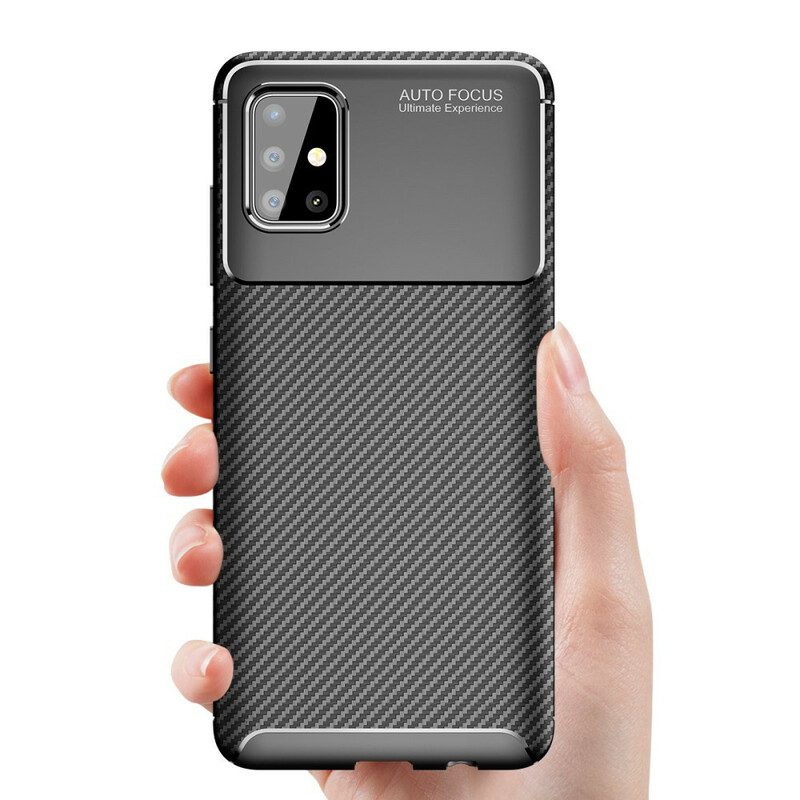 Handyhülle Für Samsung Galaxy A51 Flexible Kohlefaserstruktur