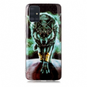 Handyhülle Für Samsung Galaxy A51 Fluoreszierende Wolf-serie