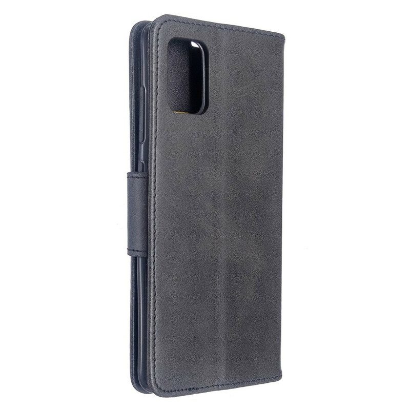 Lederhüllen Für Samsung Galaxy A51 Flip Case Glatte Klappe Schräg