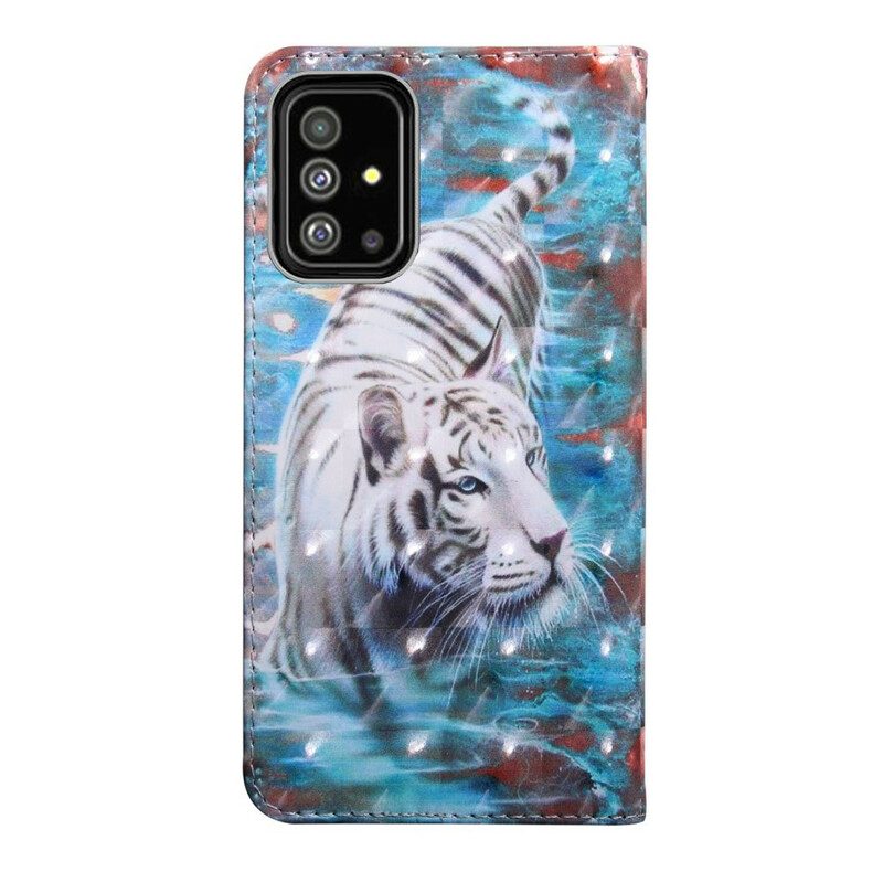 Lederhüllen Für Samsung Galaxy A51 Tiger Im Wasser