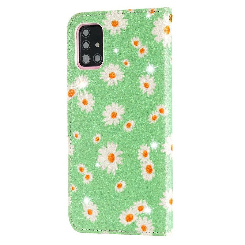 Schutzhülle Für Samsung Galaxy A51 Flip Case Gänseblümchen Aus Kunstleder