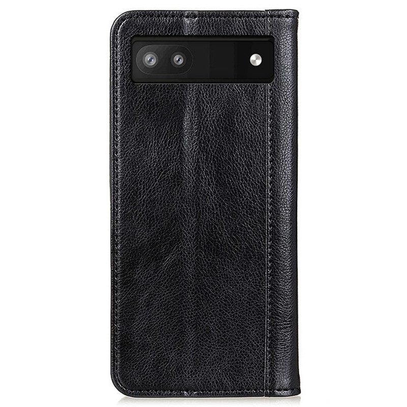 Schutzhülle Für Google Pixel 7A Flip Case Stilvolles Spaltleder