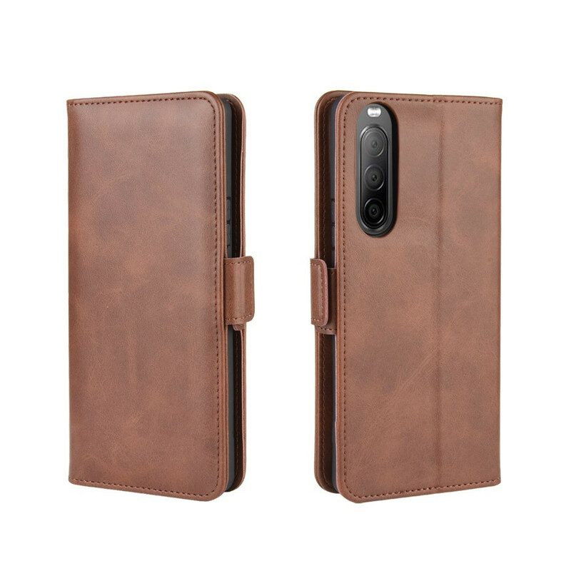 Flip Case Für Sony Xperia 10 II Flip Case Doppelte Klappe