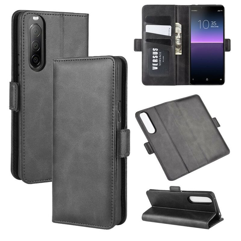 Flip Case Für Sony Xperia 10 II Flip Case Doppelte Klappe